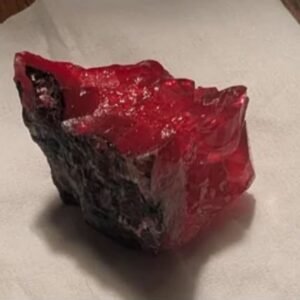 1.85 carat Rough ruby (corundum) gemstone measures 7.6 x 5.9 x 3.8mm originated from the Mogok region of Myanmar